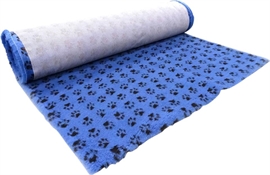 VetBed Companion Profleece tæppe med poter i blå