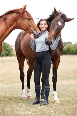 Equipage Kendra ridetights med fuld grip i sort.