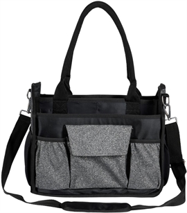 Horse Guard Glitter Grooming Bag med sølv glitter. Til opbevaring af strigle og tilbehør til hesten