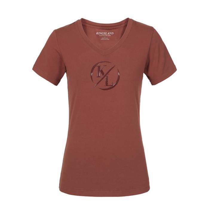 Kingsland Olania Ladies V-Neck T-Shirt - Brown Mahogany