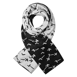 Kingsland Greenlee strik halstørklæde til ridning eller pænt brug, i sort og grå.