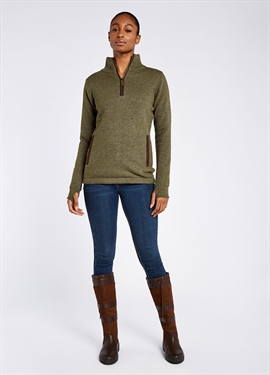 Dubarry Morrisey Windbreak Sweater - Dusty Green