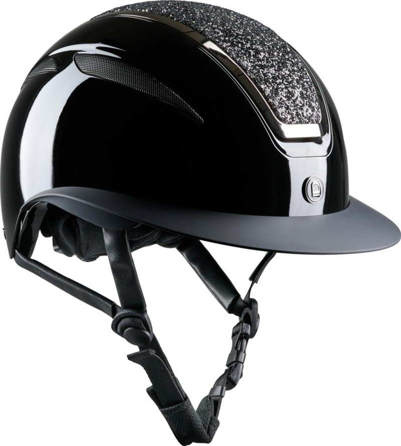 Equipage Mips Guardian Glossy ridehjelm - Heavy Glitter top - Sort Blank