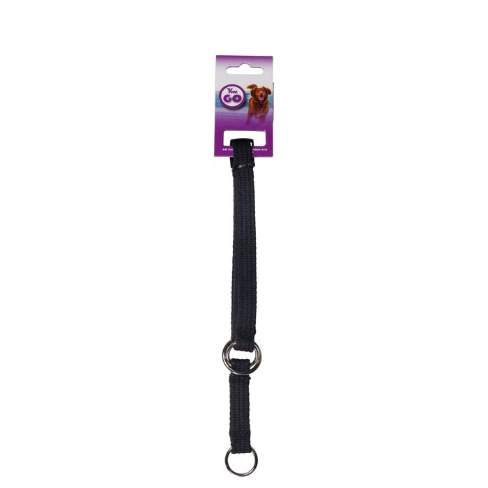 Kw. Go Dressur Halsbånd Sort 2,5x40-65 cm.