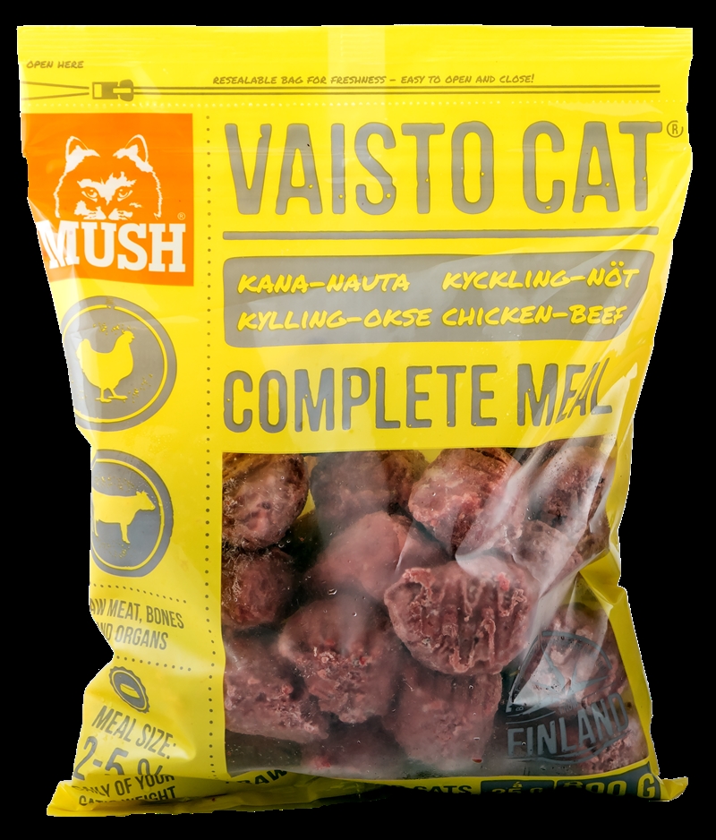 MUSH Vaisto CAT® Gul - Kylling-Okse - 800 g