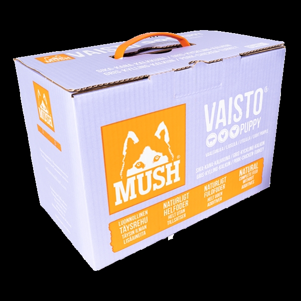 MUSH Vaisto® Puppy Lyslilla - Gris-Kalkun-Kylling - 10 kg