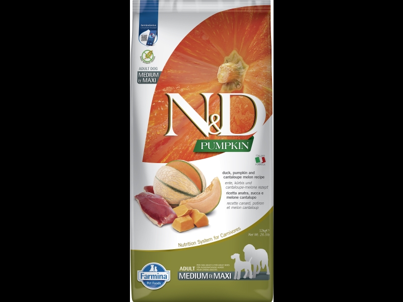N&D Pumpkin Duck & Cantaloup - Medium & Maxi adult - 12 KG - Hundefoder 