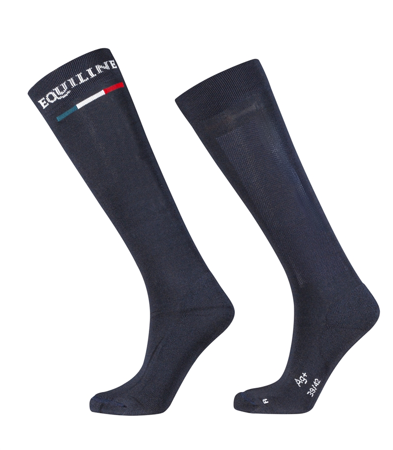 Equiline Silver Plus Ridestrømper - Navy