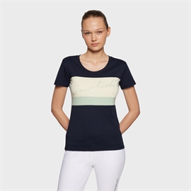 Samshield Alba Crystals ridebluse i farven navy/pistaccio.