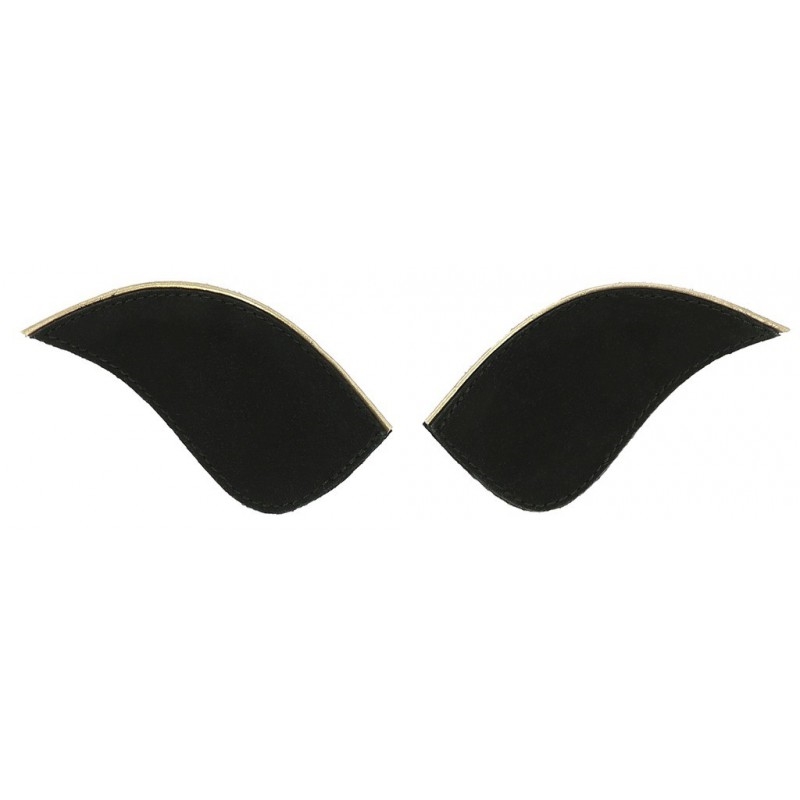 Equithème My Primera Badges - Black Glossy, gold piping 