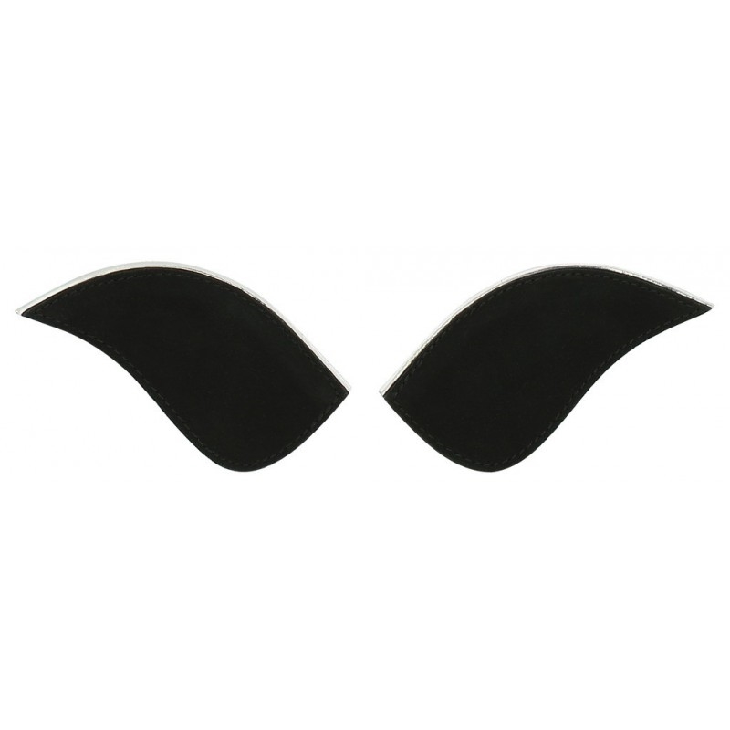 Equithème My Primera Badges - Black Glossy, silver piping 