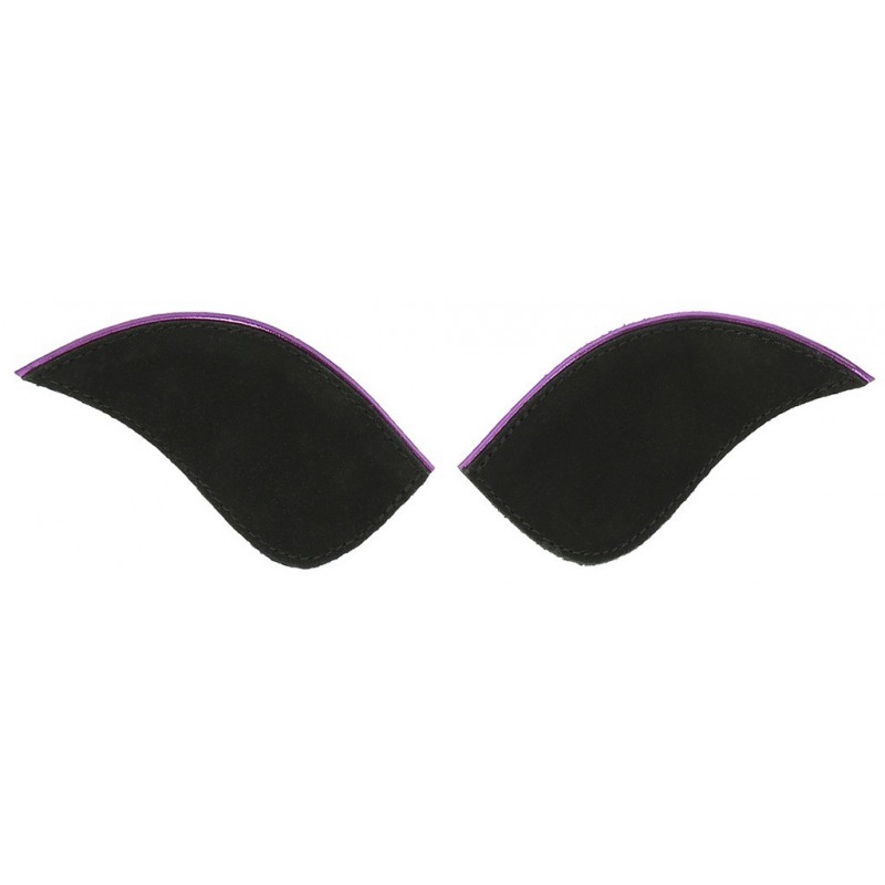 Equithème My Primera Badges - Black Glossy, purple piping 