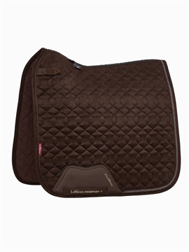 LeMieux Suede Crystal dressur underlag i mørkebrun