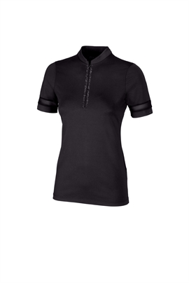 Pikeur Selection Zip sommer ridebluse til kvinder i sort, med fine krystal detaljer.